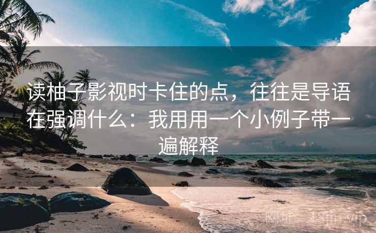 读柚子影视时卡住的点，往往是导语在强调什么：我用用一个小例子带一遍解释